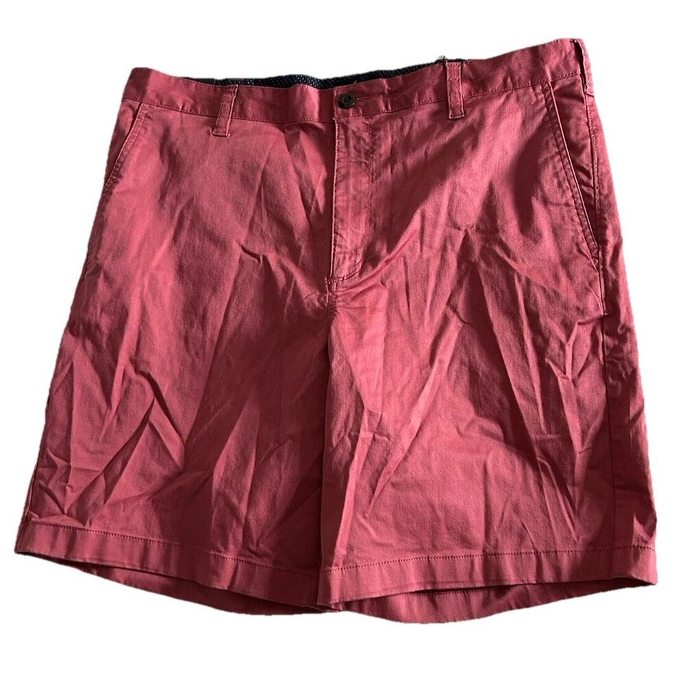 Daniel Hechter Mens 38" Shorts Chino Bermuda Flat Front Pockets Stretch Brick